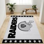 Oakland Raiders 3 Banner Nfl Team Logo Rug Bedroom Rug Us Gift Decor 0
