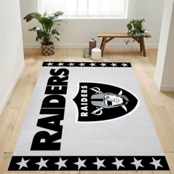 Oakland Raiders Banner Nfl Logo Area Rug For Gift Living Room Rug Home 0