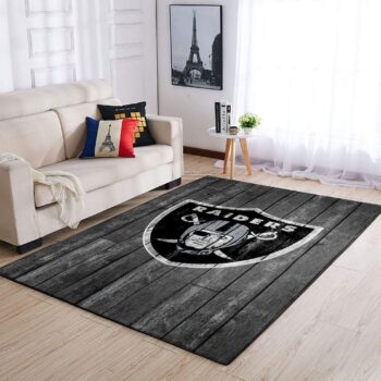 Oakland Raiders Nfl Area Rugs Football Living Room Carpet Team Logo Wooden Home Rug Regtangle Carpet Floor Decor Home Decor 0
