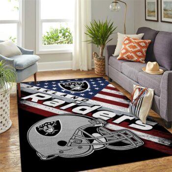 Oakland Raiders Nfl Area Rugs Team Logo American Flag Style Living Room Carpet Sports Rug Regtangle Carpet Floor Decor Home Decor 0