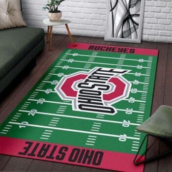 Ohio State Buckeyes Home Field Area Rug Football Team Logo Carpet Living Room Rugs Rug Regtangle Carpet Floor Decor Home Decor 0