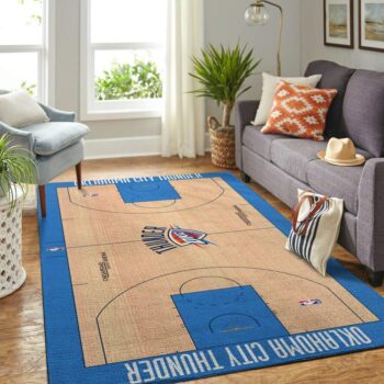 Oklahoma City Thunder Court Area Rug Nba Basketball Team Logo Carpet Living Room Rugs Rug Regtangle Carpet Floor Decor Home Decor 0