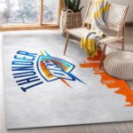 Oklahoma City Thunder Nba Team Logo Area Rug Living Room Rug Home De 0