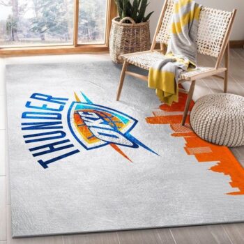 Oklahoma City Thunder Nba Team Logo Area Rug Living Room Rug Home De 0
