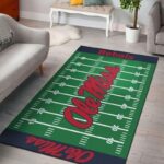 Ole Miss Rebels Home Field Area Rug Football Team Logo Carpet Living Room Rugs Rug Regtangle Carpet Floor Decor Home Decor 0