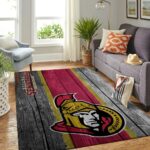 Ottawa Senators Nhl Team Logo Area Rugs Wooden Style Living Room Carpet Sports Rug Regtangle Carpet Floor Decor Home Decor 0