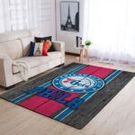 Philadelphia 76ers Nba Team Logo Area Rugs Wooden Style Living Room Carpet Sports Rug Regtangle Carpet Floor Decor Home Decor 0