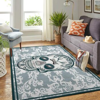 Philadelphia Eagles Nfl Area Rugs Skull Flower Style Living Room Carpet Sports Rug Regtangle Carpet Floor Decor Home Decor 0
