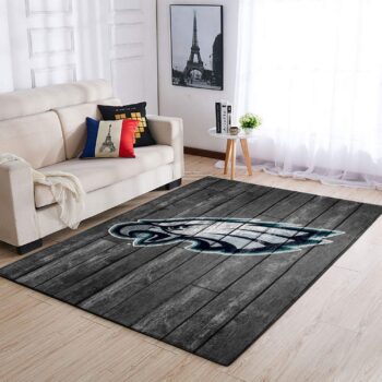 Philadelphia Eagles Nfl Team Logo Grey Area Rugs Wooden Style Living Room Carpet Sports Rug Regtangle Carpet Floor Decor Home Decor 0