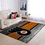 Philadelphia Flyers Nhl Team Logo Area Rugs Wooden Style Living Room Carpet Sports Rug Regtangle Carpet Floor Decor Home Decor 0