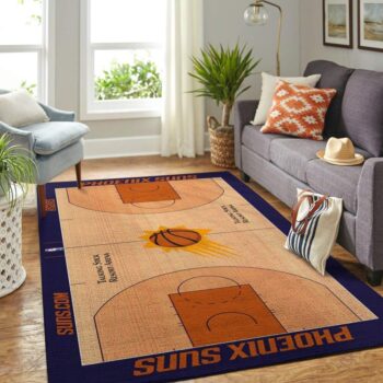 Phoenix Suns Court Area Rug Nba Basketball Team Logo Carpet Living Room Rugs Rug Regtangle Carpet Floor Decor Home Decor 0