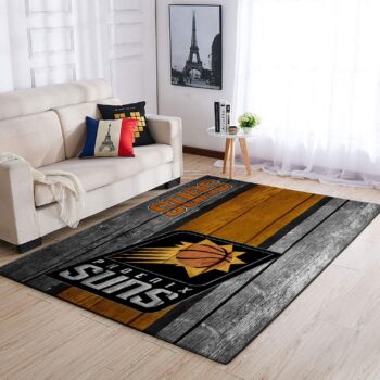 Phoenix Suns Nba Team Logo Area Rugs Wooden Style Living Room Carpet Sports Rug Regtangle Carpet Floor Decor Home Decor 0