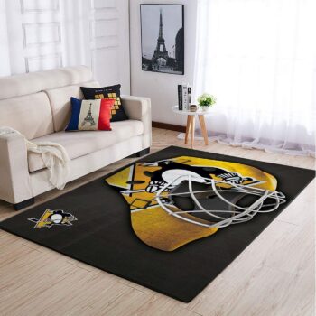Pittsburgh Penguins Nhl Area Rugs Team Logo Mask Style Living Room Carpet Sports Rug Regtangle Carpet Floor Decor Home Decor 0