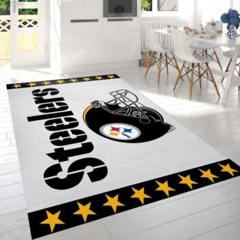 Pittsburgh Steelers Helmet Nfl Logo Area Rug For Gift Living Room Rug 0