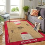 Portland Trail Blazers Court Area Rug Nba Basketball Team Logo Carpet Living Room Rugs Rug Regtangle Carpet Floor Decor Home Decor 0