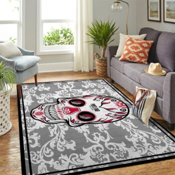 Portland Trailblazers Nba Area Rugs Skull Flower Style Living Room Carpet Sports Rug Regtangle Carpet Floor Decor Home Decor 0