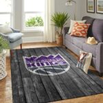 Sacramento Kings Nba Team Logo Grey Area Rugs Wooden Style Living Room Carpet Sports Rug Regtangle Carpet Floor Decor Home Decor 0