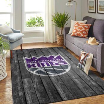 Sacramento Kings Nba Team Logo Grey Area Rugs Wooden Style Living Room Carpet Sports Rug Regtangle Carpet Floor Decor Home Decor 0