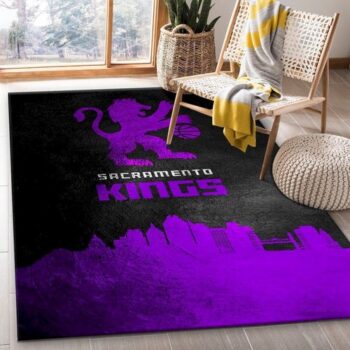 Sacramento Kings Skyline Nba Team Logo Area Rug Bedroom Home Us Deco 0