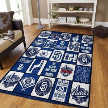 San Diego Padres Area Rug Mlb Baseball Team Logo Carpet Living Room Rugs Rug Regtangle Carpet Floor Decor Home Decor V5572 0