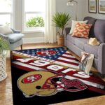 San Francisco 49ers Nfl Area Rugs Team Logo American Flag Style Living Room Carpet Sports Rug Regtangle Carpet Floor Decor Home Decor 0