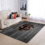 San Francisco Giants Mlb Team Logo Grey Area Rugs Wooden Style Living Room Carpet Sports Rug Regtangle Carpet Floor Decor Home Decor 0