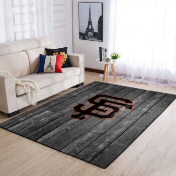 San Francisco Giants Mlb Team Logo Grey Area Rugs Wooden Style Living Room Carpet Sports Rug Regtangle Carpet Floor Decor Home Decor 0