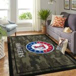 Texas Rangers Mlb Area Rugs Camo Style Living Room Carpet Team Logo Home Rug Regtangle Carpet Floor Decor Home Decor 0