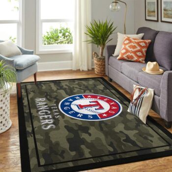 Texas Rangers Mlb Area Rugs Camo Style Living Room Carpet Team Logo Home Rug Regtangle Carpet Floor Decor Home Decor 0