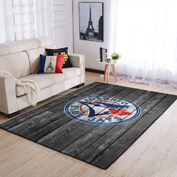 Toronto Blue Jays Mlb Team Logo Grey Area Rugs Wooden Style Living Room Carpet Sports Rug Regtangle Carpet Floor Decor Home Decor 0