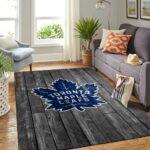 Toronto Maple Leafs Nhl Area Rugs Hockey Living Room Carpet Team Logo Gray Wooden Home Rug Regtangle Carpet Floor Decor Home Decor 0
