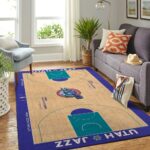 Utah Jazz Court Area Rug Nba Basketball Team Logo Carpet Living Room Rugs Rug Regtangle Carpet Floor Decor Home Decor 0