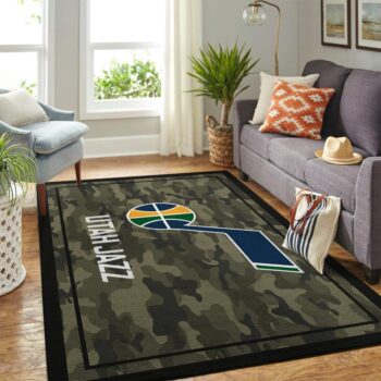 Utah Jazz Nba Area Rugs Camo Style Living Room Carpet Team Logo Home Rug Regtangle Carpet Floor Decor Home Decor 0