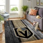 Vegas Golden Knights Nhl Team Logo Area Rugs Wooden Style Living Room Carpet Sports Rug Regtangle Carpet Floor Decor Home Decor 0
