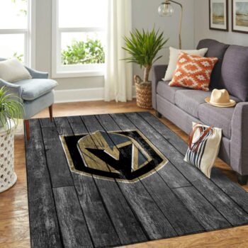 Vegas Golden Knights Nhl Team Logo Grey Area Rugs Wooden Style Living Room Carpet Sports Rug Regtangle Carpet Floor Decor Home Decor 0