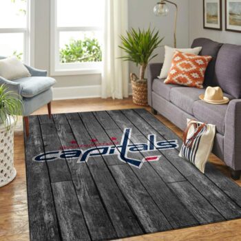 Washington Capitals Nhl Area Rugs Hockey Living Room Carpet Team Logo Gray Wooden Home Rug Regtangle Carpet Floor Decor Home Decor 0