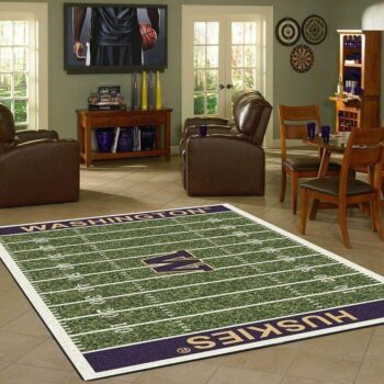 Washington Huskies Home Field Area Rug Football Team Logo Carpet Living Room Rugs Rug Regtangle Carpet Floor Decor Home Decor 0