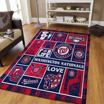Washington Nationals Area Rug Mlb Baseball Team Logo Carpet Living Room Rugs Rug Regtangle Carpet Floor Decor Home Decor V4247 0