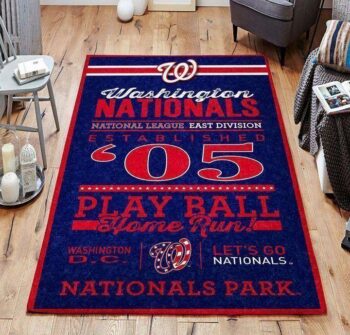 Washington Nationals Area Rug Mlb Baseball Team Logo Carpet Living Room Rugs Rug Regtangle Carpet Floor Decor Home Decor V4250 0