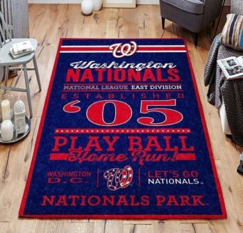 Washington Nationals Mlb Baseball Area Rug Baseball Rug Regtangle Carpet Floor Decor Home Decor V6687 0