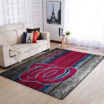 Washington Nationals Mlb Team Logo Area Rugs Wooden Style Living Room Carpet Sports Rug Regtangle Carpet Floor Decor Home Decor 0