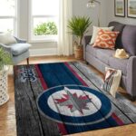 Winnipeg Jets Nhl Team Logo Area Rugs Wooden Style Living Room Carpet Sports Rug Regtangle Carpet Floor Decor Home Decor 0