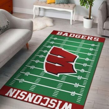 Wisconsin Badgers Home Field Area Rug Football Living Room Carpet Home Rug Regtangle Carpet Floor Decor Home Decor 0