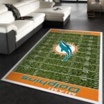 Miami Dolphins Sport Rug Custom Size And Printing 0