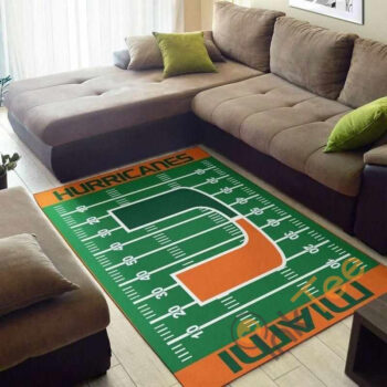 Miami Hurricanes Home Field Area Rug Amazon Best Seller Sku 326 Rug 1586436084846