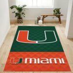 University Of Miami Hurricanes Logo Rug Custom Size And Printing 0