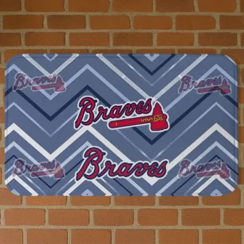 Atlanta Braves Chevron Geometrics Navy Doormat