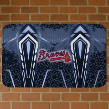 Atlanta Braves Graphic Stripes Navy Doormat