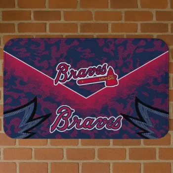 Atlanta Braves Layered Lines Navy Doormat