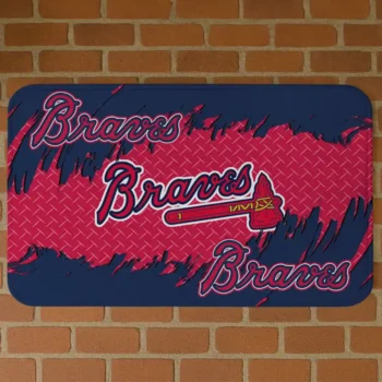 Atlanta Braves Plate Rip Navy Doormat